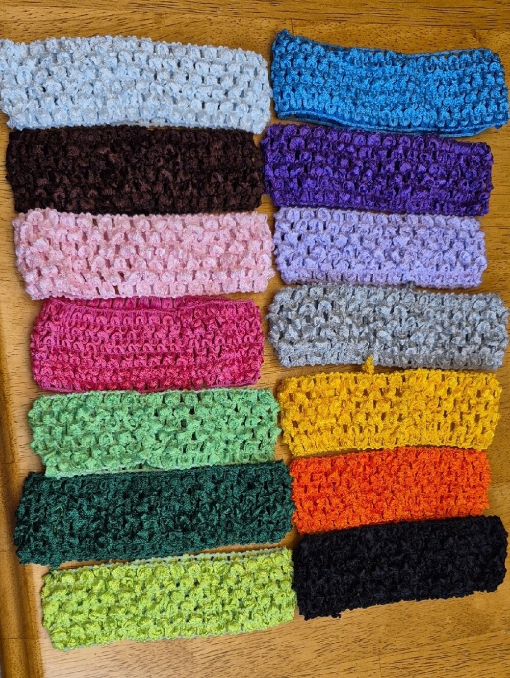 14 Piece Set Crotchet Headbands For Babies Kids Multi Colored Hairbow Crafting